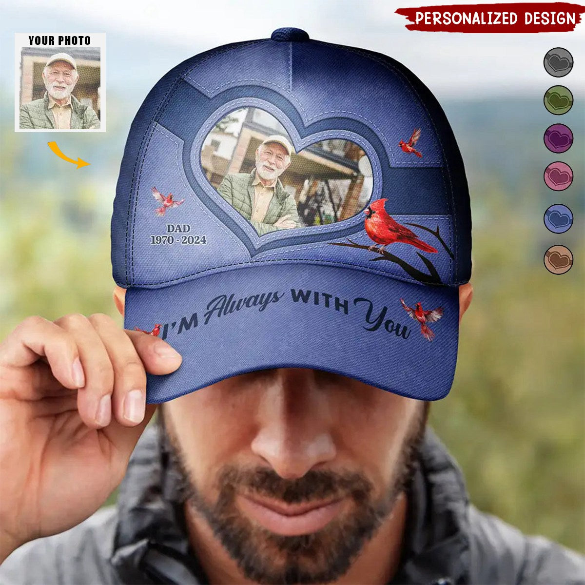 Custom Photo Memorial I'll Carry You With Me Until I See You Again - Personalized Classic Cap