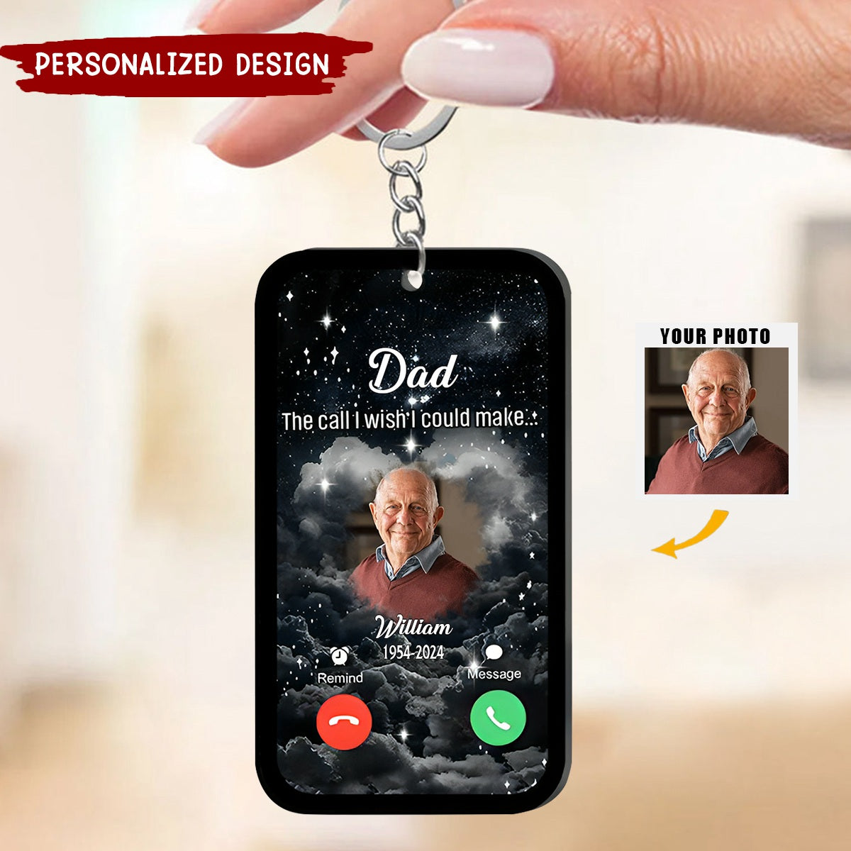 The Call I Wish I Could Make-Personalized Memorial Acrylic Keychain