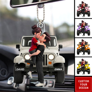 Personalized Romantic Couple Car Hanging Ornament - Gift for Couple