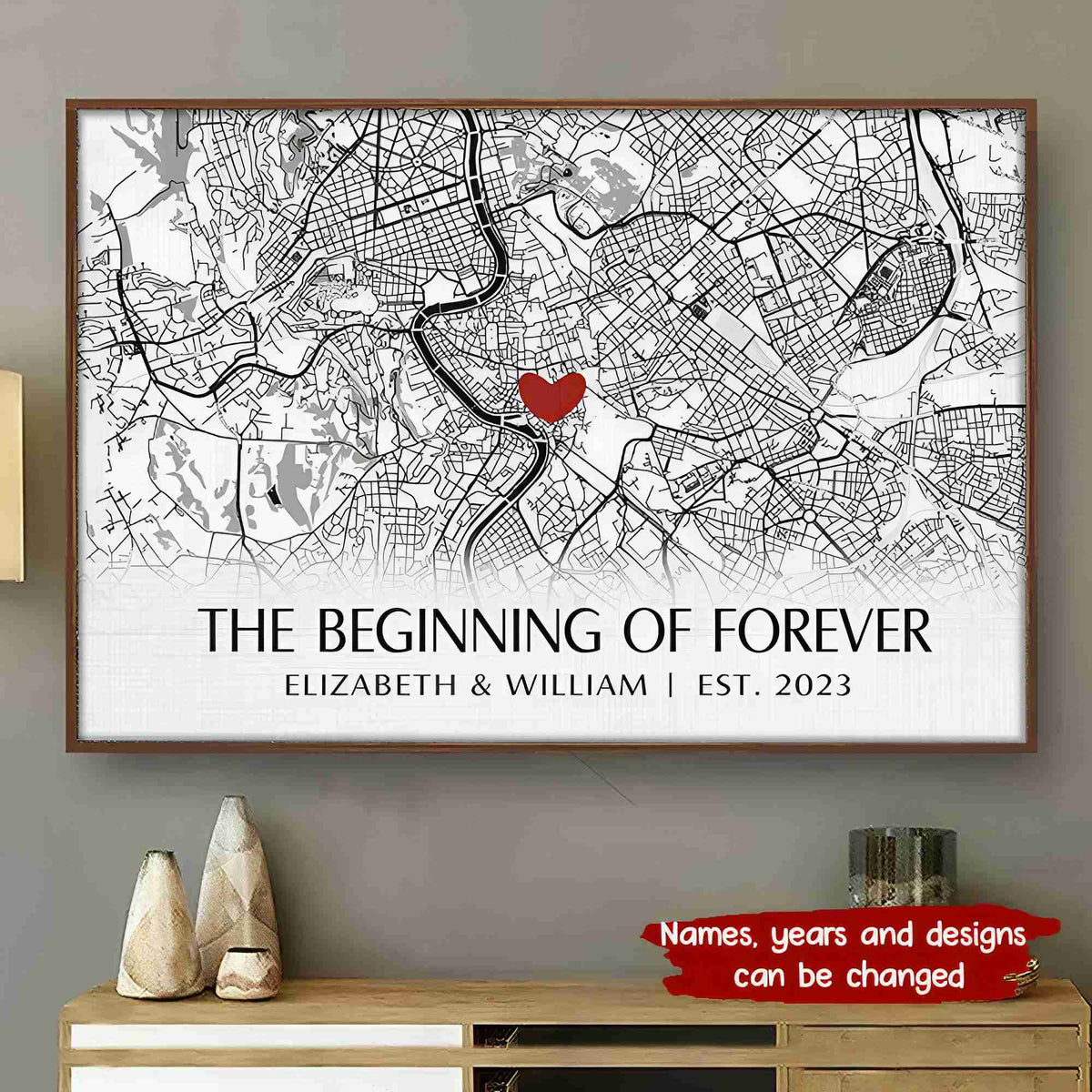 Where It All Began - Personalized Horizontal Poster - Gift For Couple