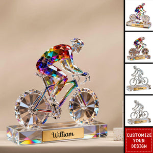 Personalized Bicycle Crystal Custom Shaped Acrylic Plaque - Gift for Cycling Enthusiast And Cyclist