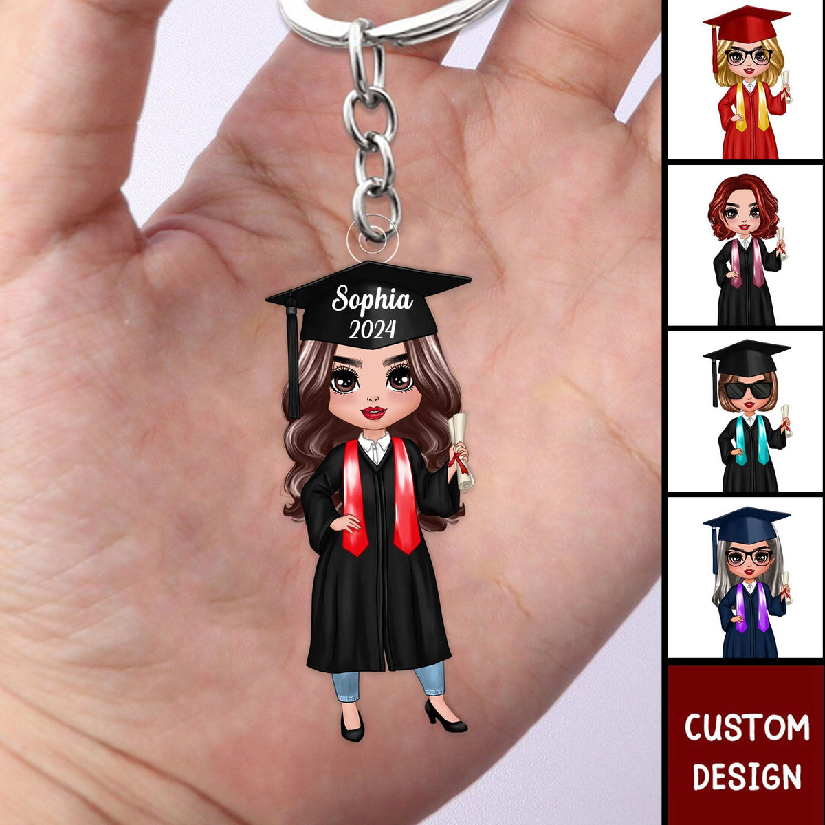 Class Of 2024 Senior Graduation Gift For Daughter Personalized Acrylic Keychain