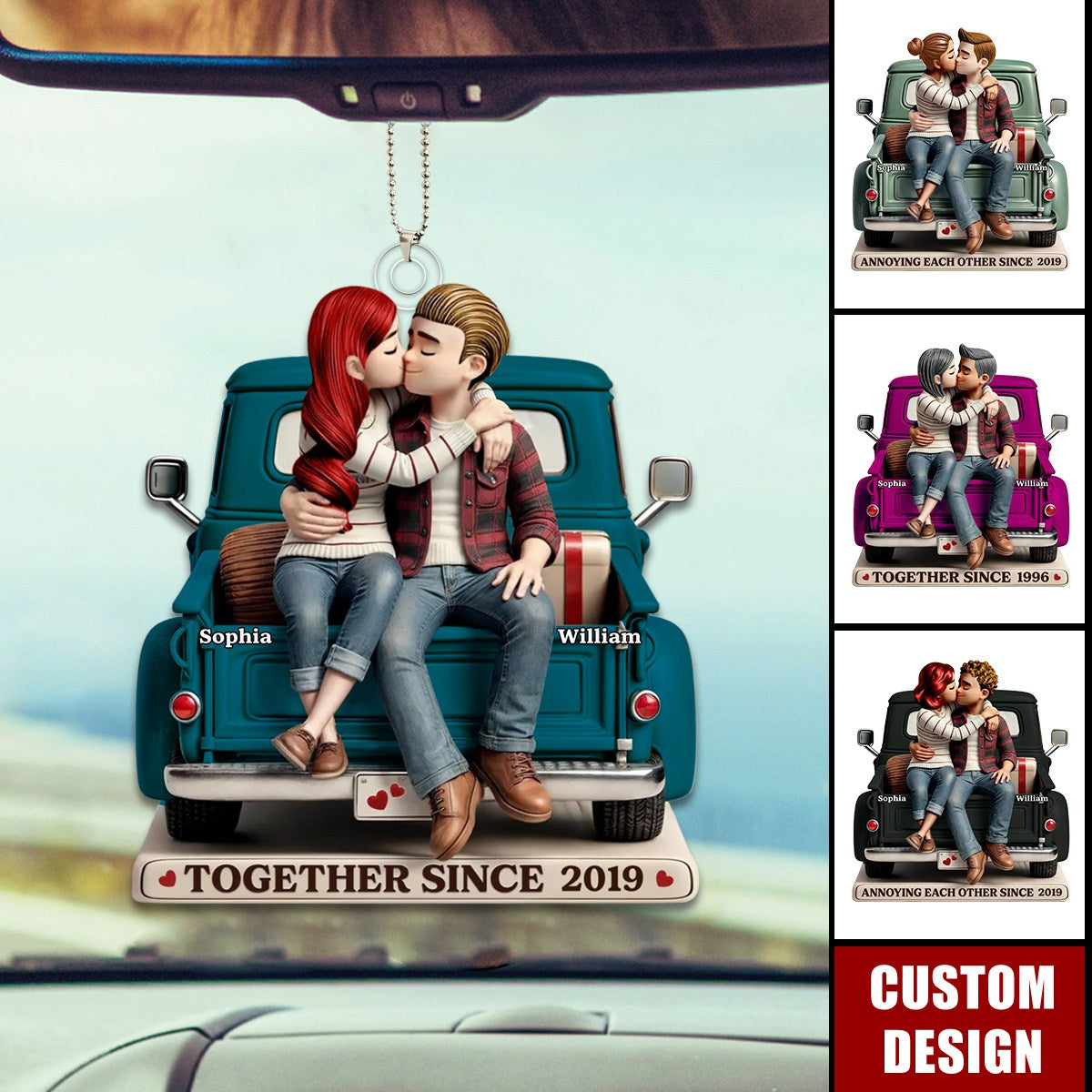 Couple On Truck Personalized Acrylic Ornament-Gift For Couple