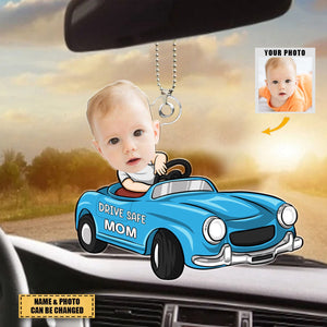 Drive Save Dad/Mom/Papa/Nana - Personalized Photo & Name Car Ornament