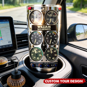 Aviation Control Panel - Personalized Aviation Tumbler