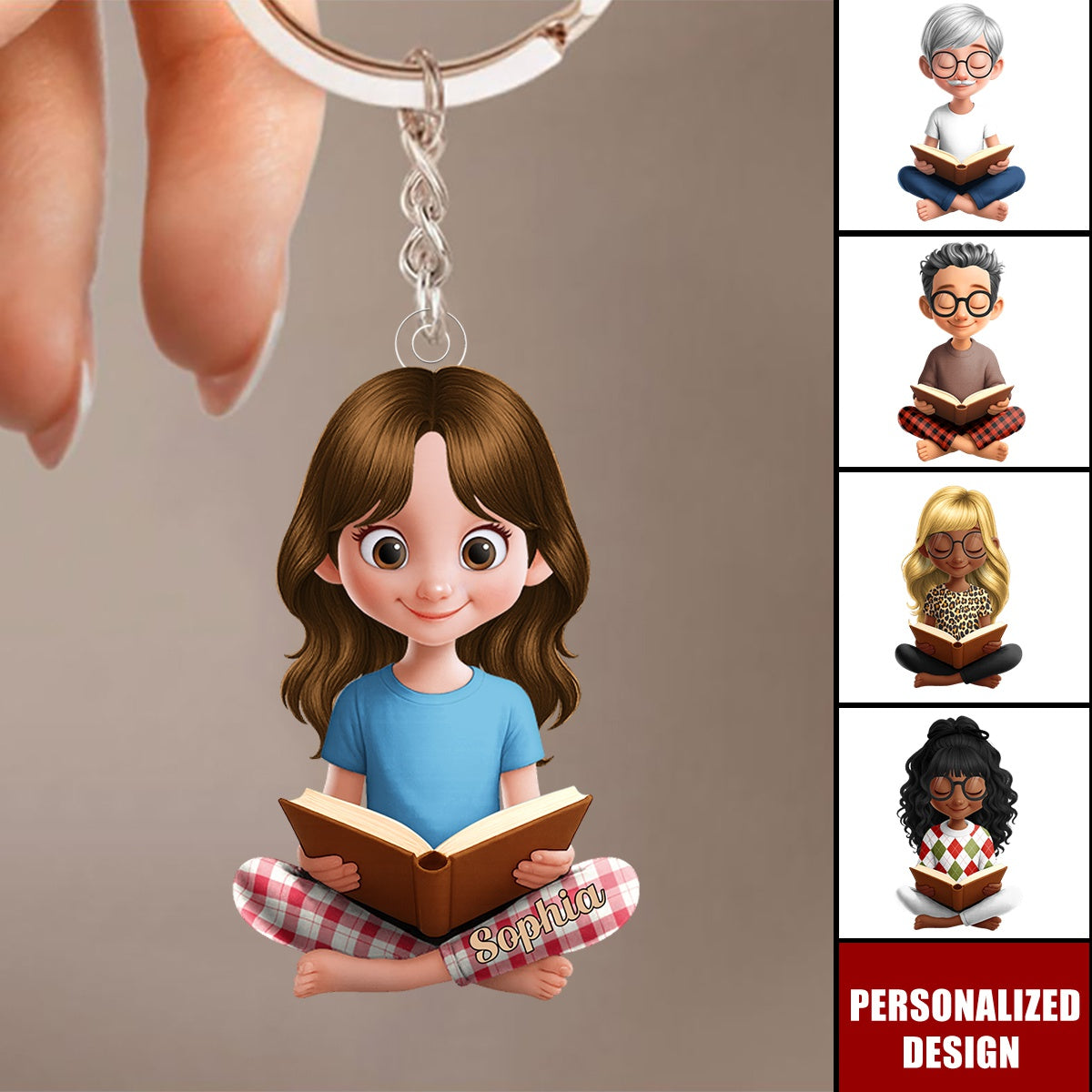 Just A Girl/Boy Who Loves Reading-Personalized Book Lovers Keychain