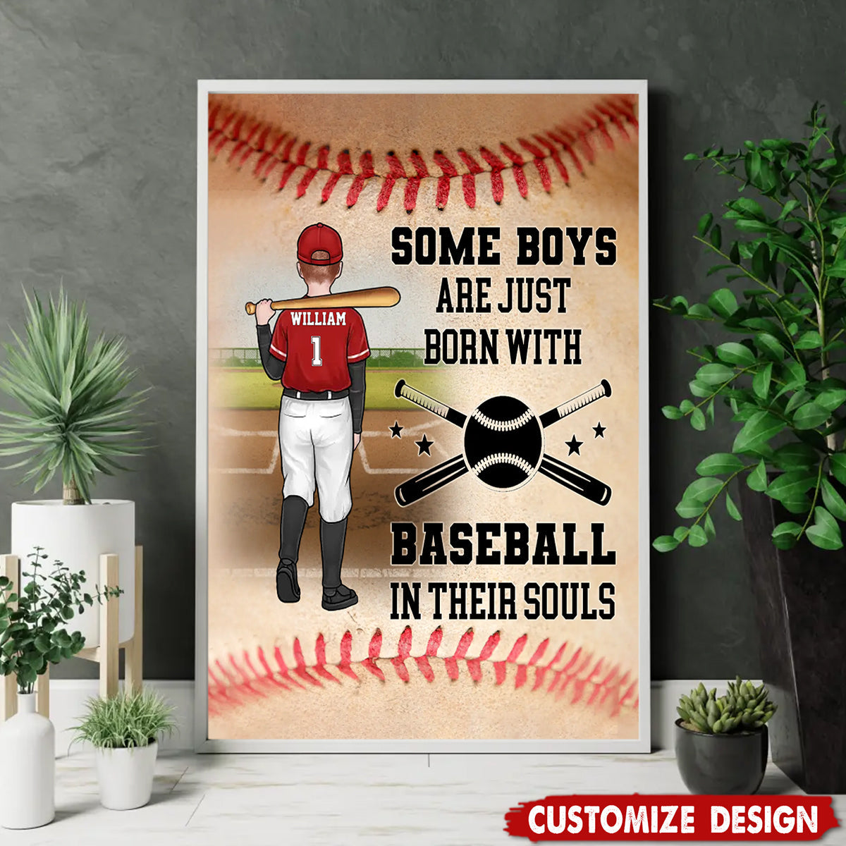 Practice Like You've Never Won - Family Personalized Baseball Poster