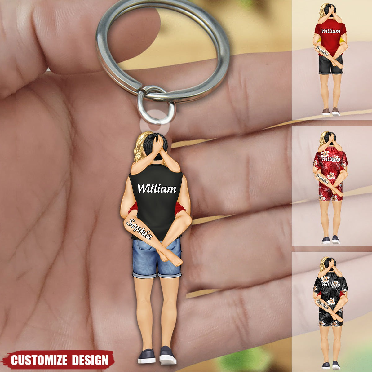 Couple Summer Personalized Keychain