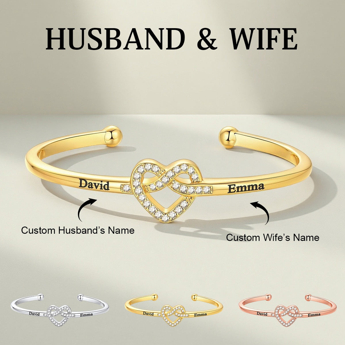 Love Knot Bracelet-Personalized Copule Bracelet-Gift For Lover