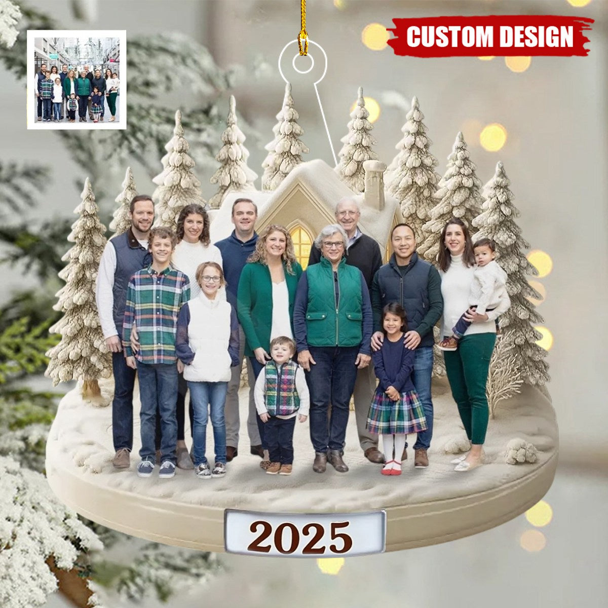 Custom Photo Acrylic Ornament - Personalized Christmas Birthday Gifts For Mom, Dad, Kids - Our Winter Wonderland