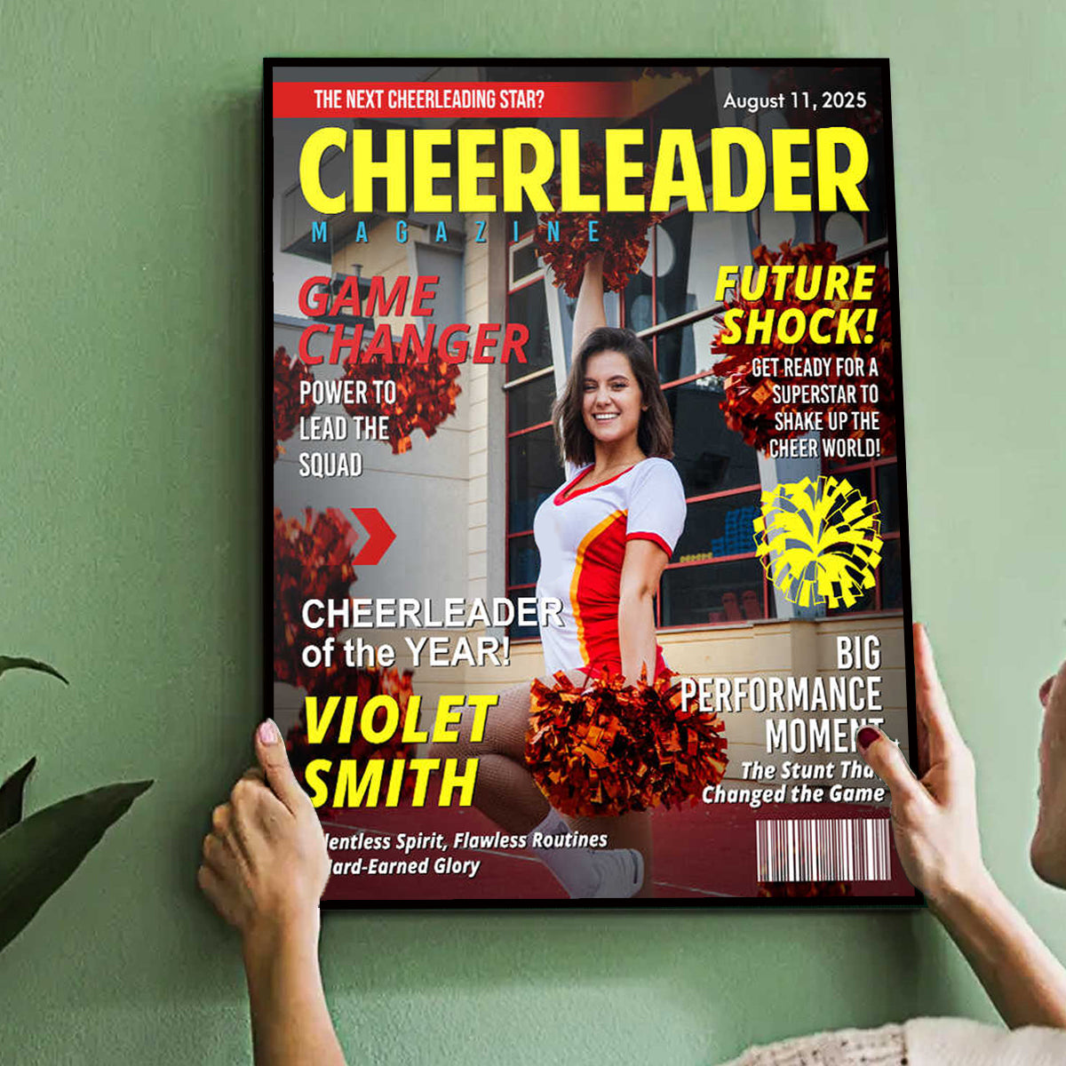 Custom Cheerleader Magazine Cover Poster, Gift For Cheerleader