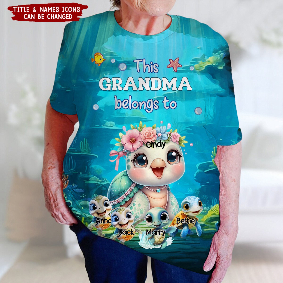 Personalized Gifts For Mom  t-shirt Turtley Awesome Mama