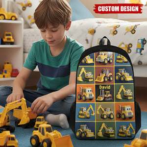 Personalized Construction Machines Kid Backpack