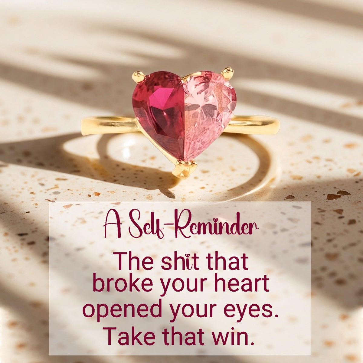 Self Love Pieced Heart Ring - Gift For Mom Grandma