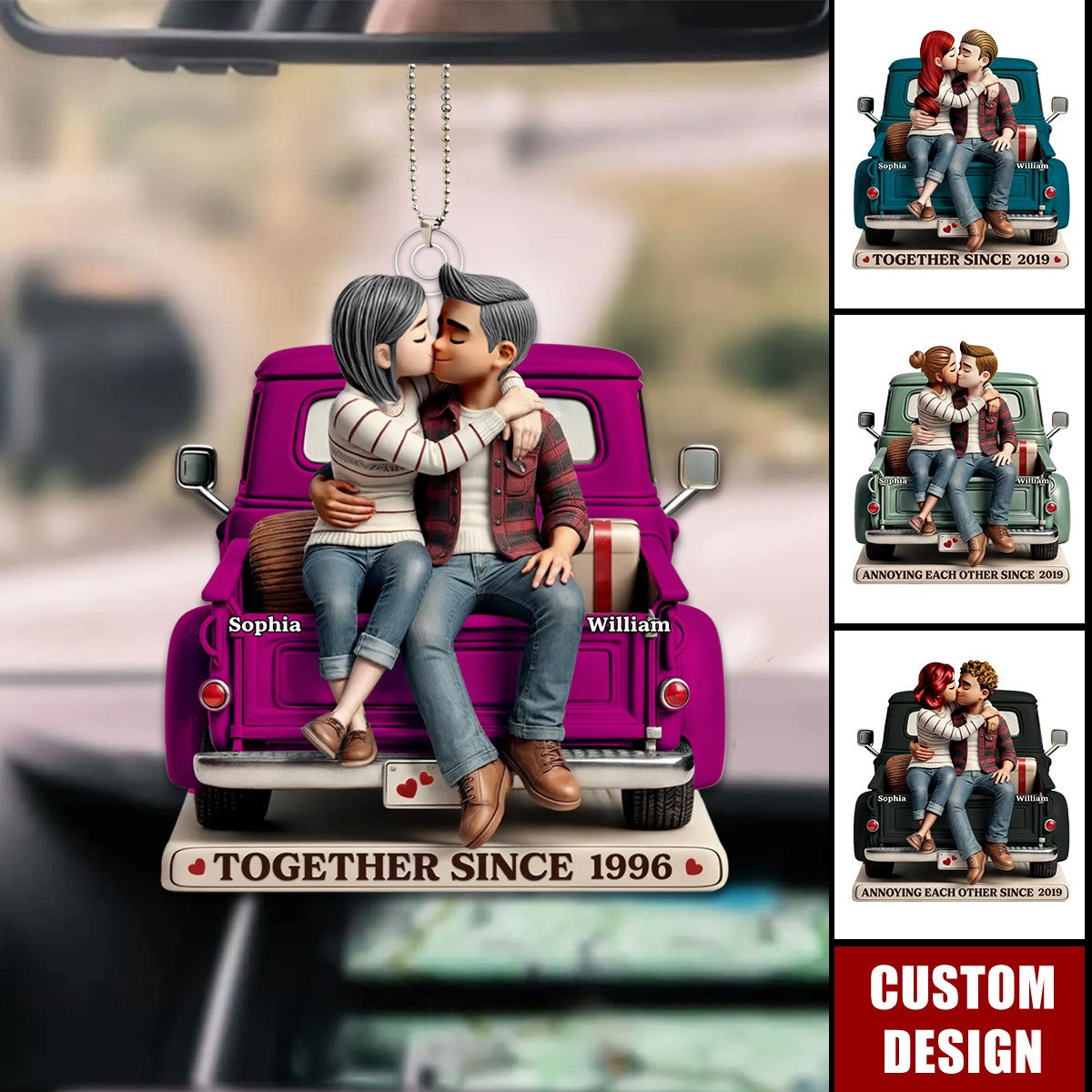 Couple On Truck Personalized Acrylic Ornament-Gift For Couple