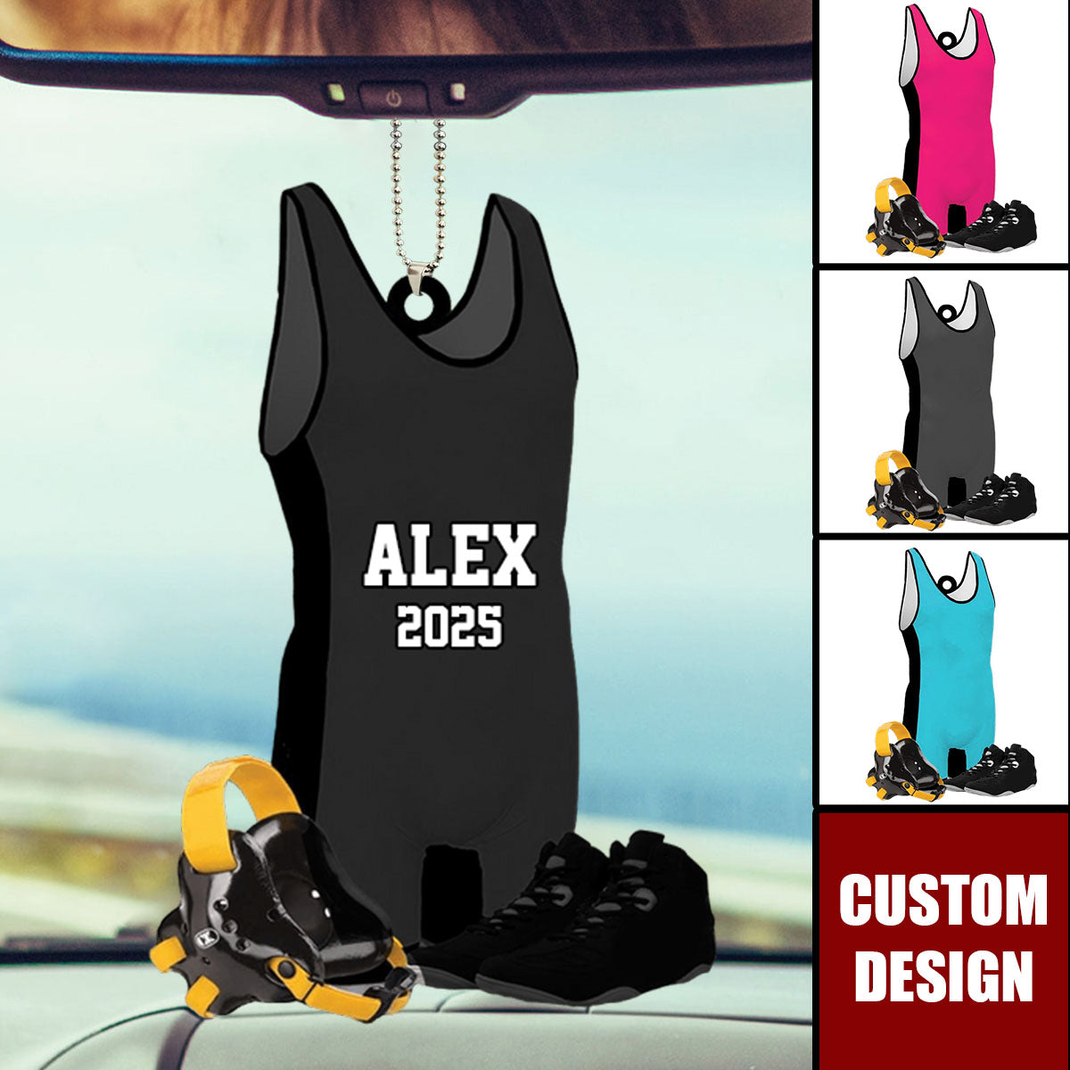 Personalized Wrestling Car Ornament-Gift For Wrestlers