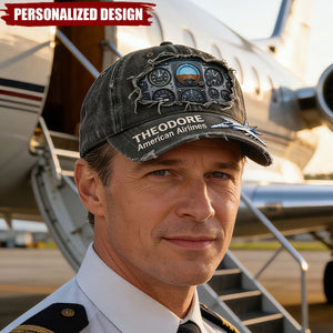 Personalized Airplane Cockpit Instrument Panel Classic Cap-Gifts For Pilot