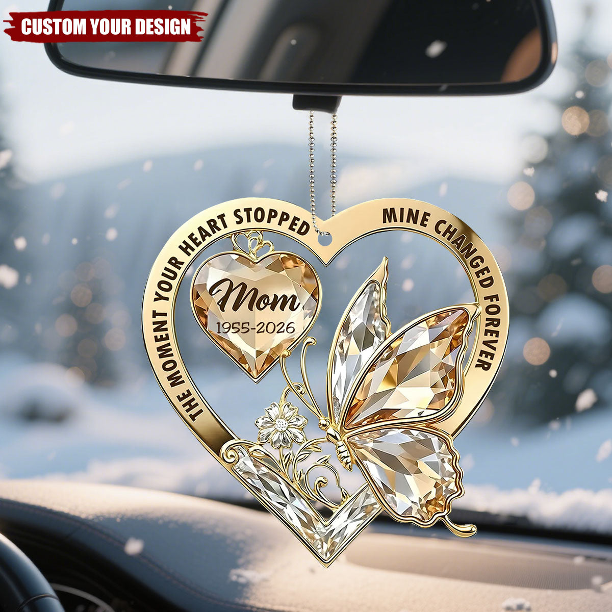The Moment My Heart Changed Forever - Personalized Custom Car Ornament