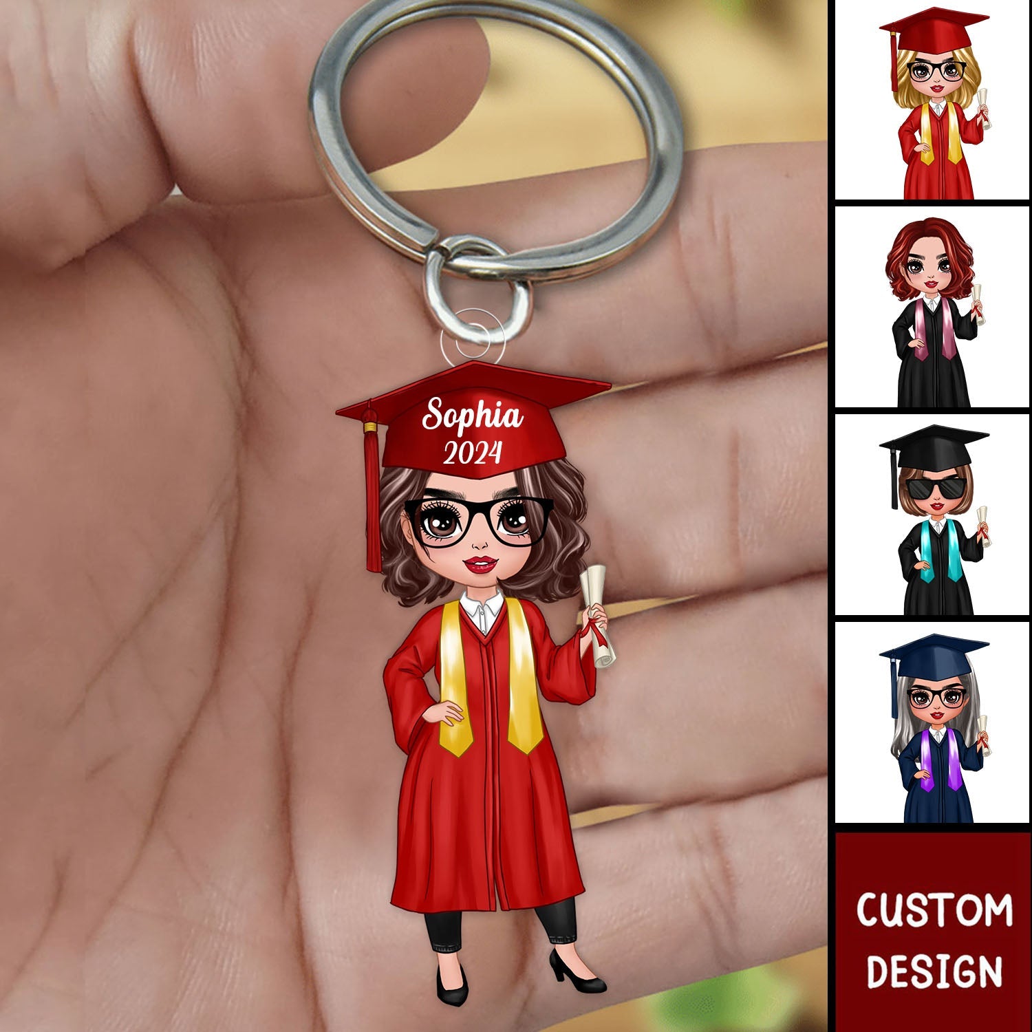 Class Of 2024 Senior Graduation Gift For Daughter Personalized Acrylic Keychain