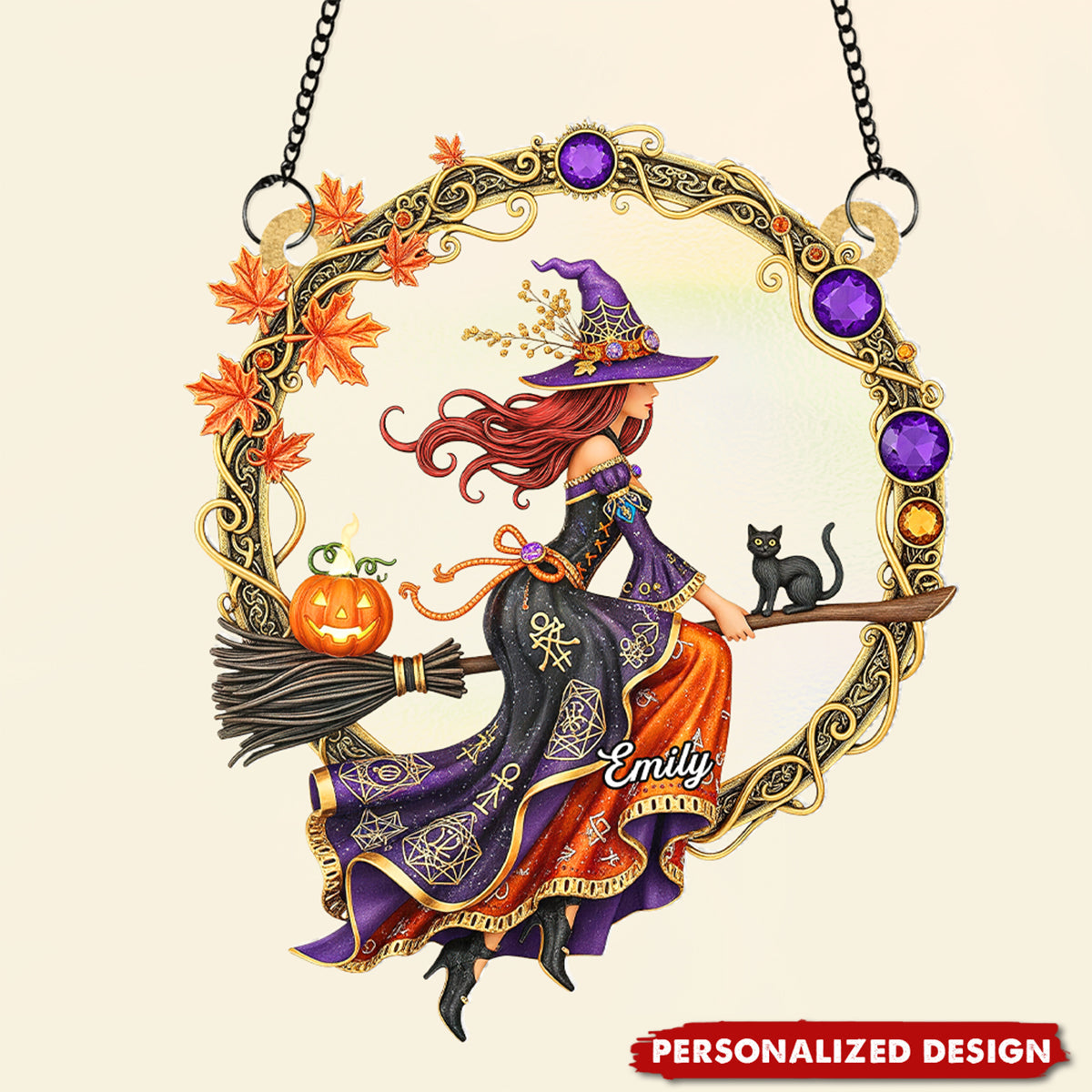 Witch suncatcher - Personalized Gifts For Witch Lover