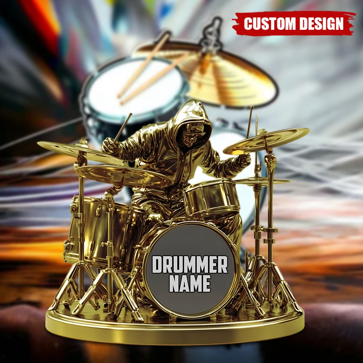 Cool Drummer - Personalized Drummer Custom Shaped Acrylic Plaque