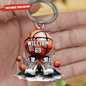 This Is My Basketball And Sneakers Personalized Acrylic Keychain, Gift For Basketball Lovers