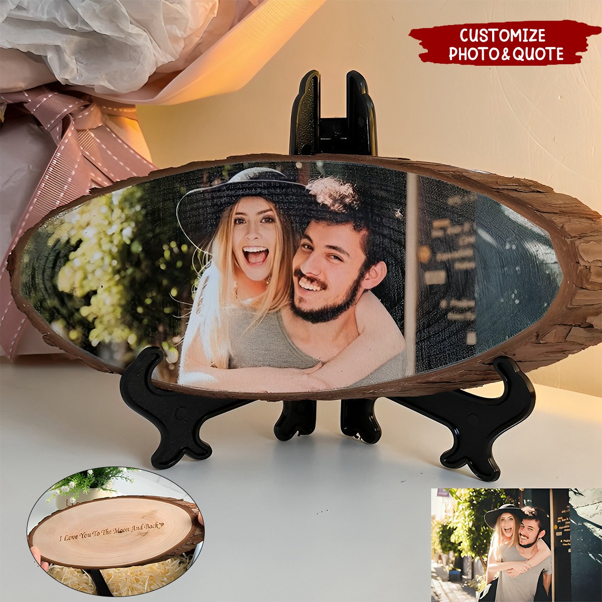 Personalized Gifts For Family Wood Sign Picture - Personalized Wooden Plaque With Stand