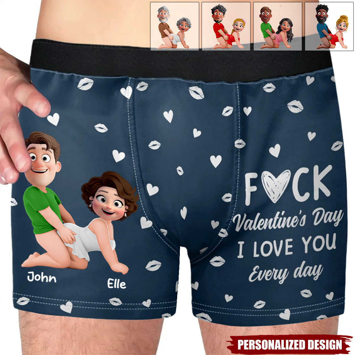 I Love You Every Day-Personalized Couple Men's Boxer Briefs