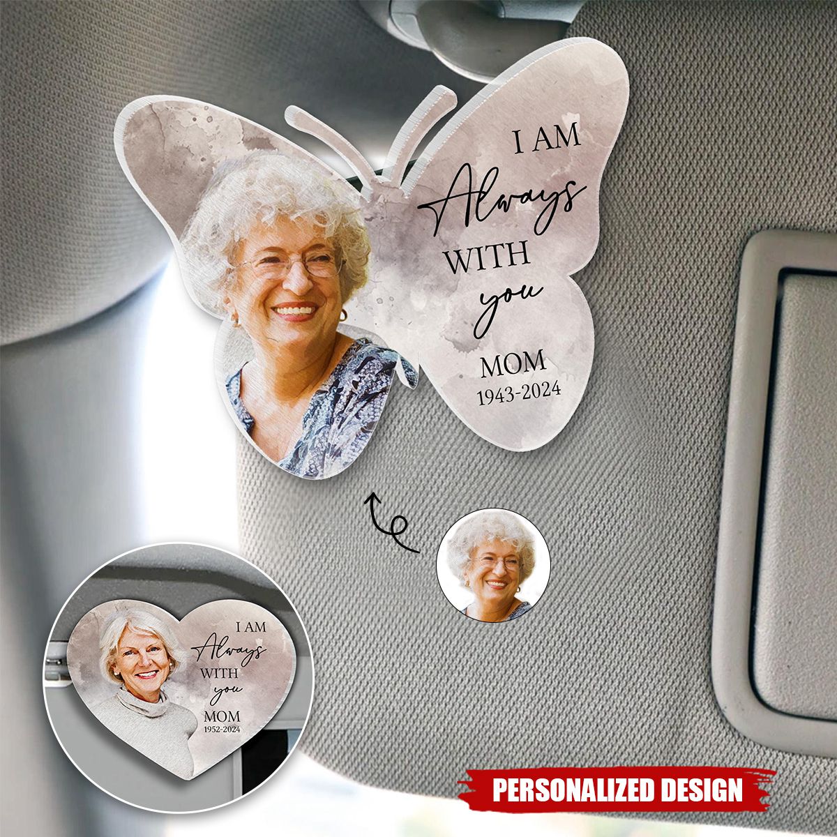 Personalized Memorial Photo Car Visor Clip-Memorial Gift