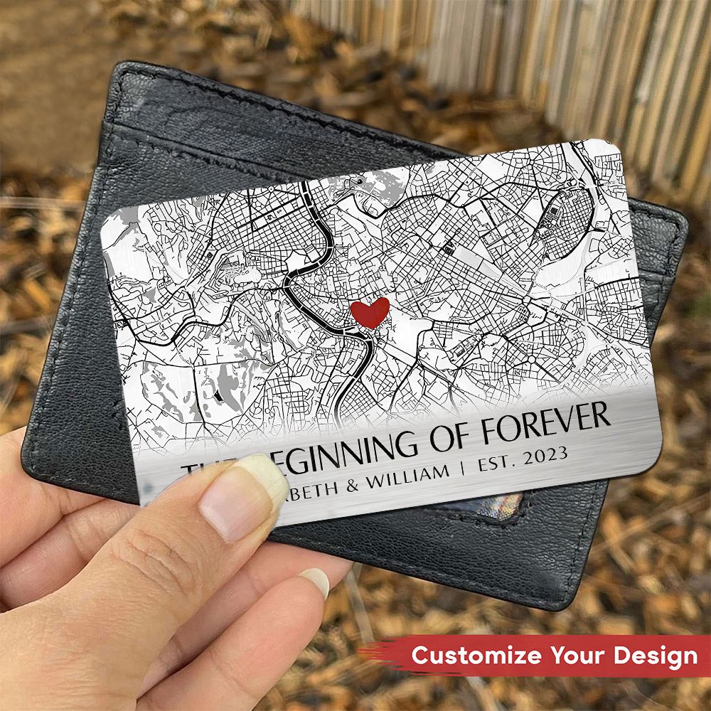 Where It All Began - Couple Personalized Aluminum Wallet Card