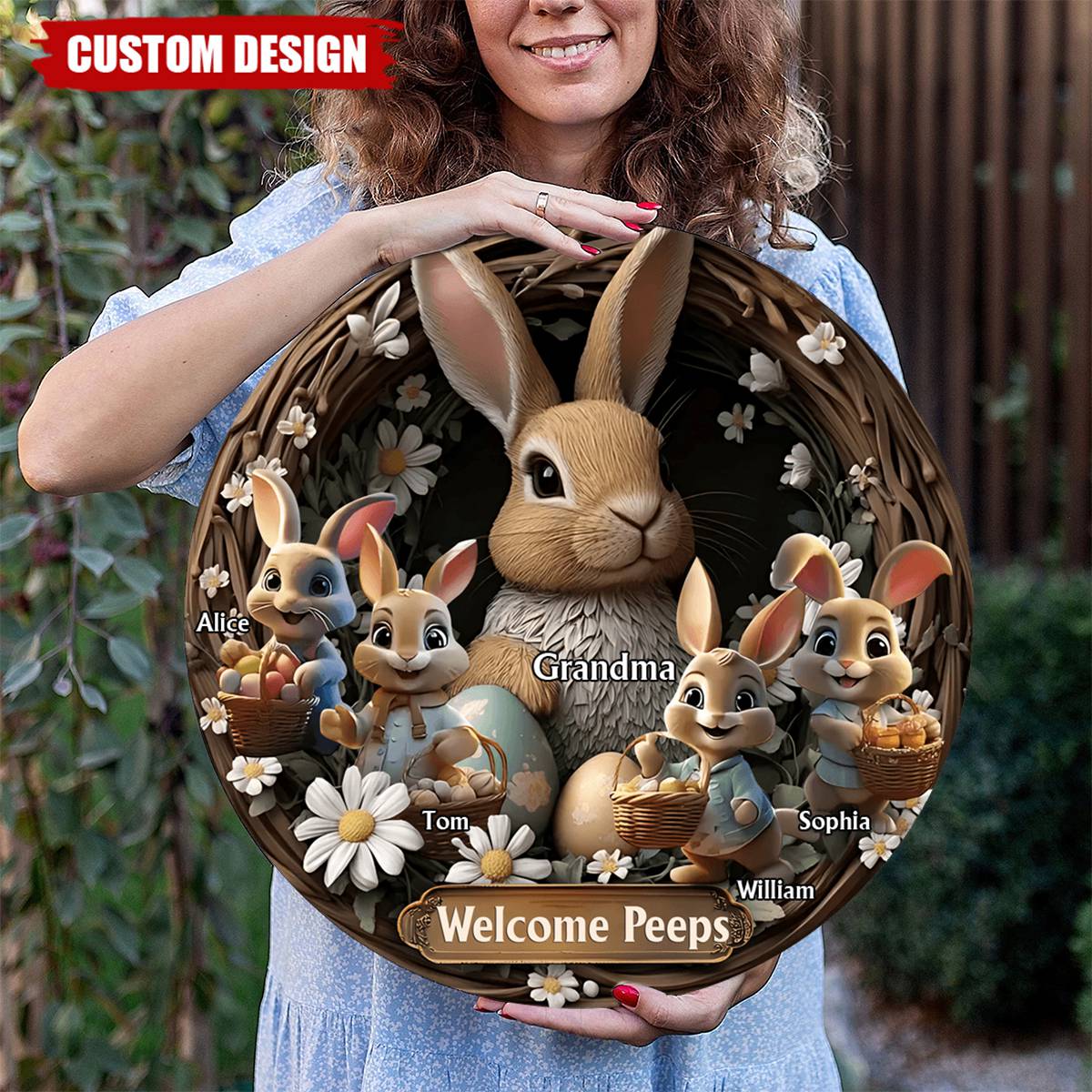 Grandma's Bunnys - Personalized Easter Wood Sign