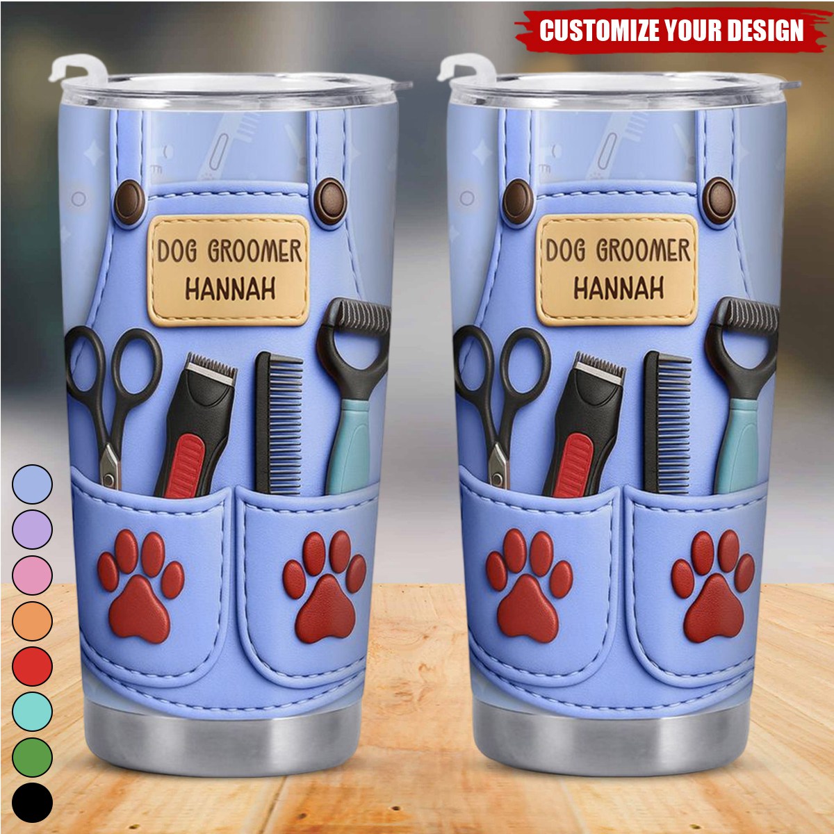 Celebrate Pet Grooming Passion With Scissors And Paw Prints,Custom Stainless Steel Tumbler,Gift For Dog Groomers