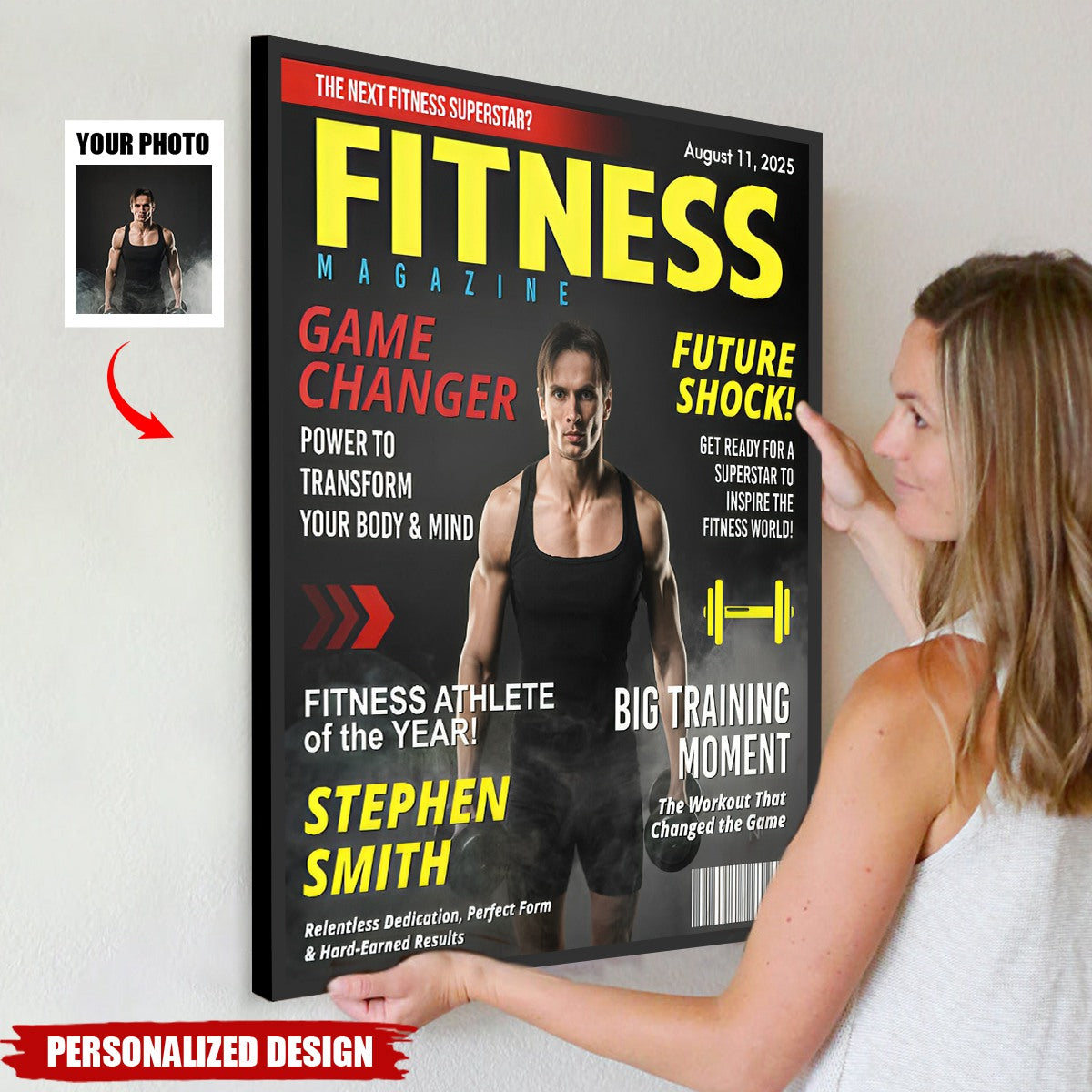 Custom Fitness Magazine Cover Poster, Gift For Fitness Lover