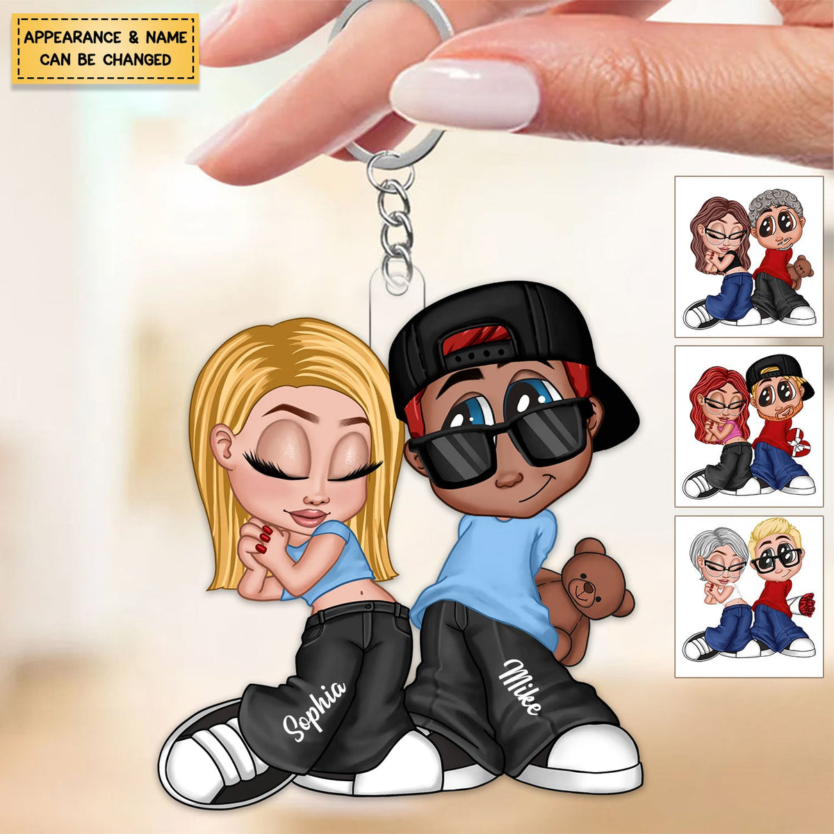 Y2K Couple Personalized Acrylic Keychain, Gift For Couples
