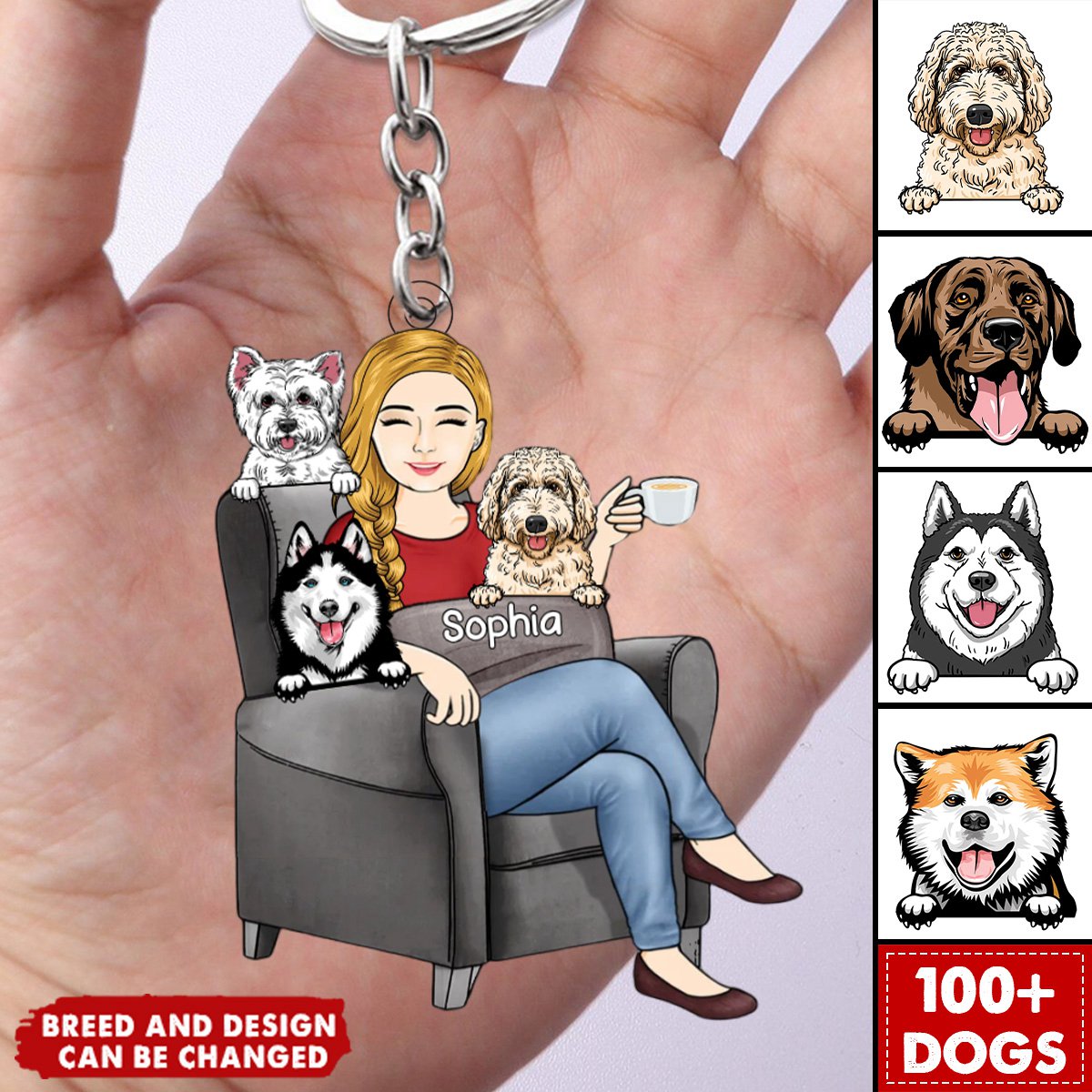 The Crazy Dog Lady Best Dog Mom Ever - Dog Lovers Gift - Personalized Acrylic Keychain