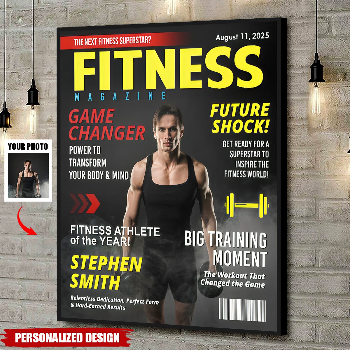 Custom Fitness Magazine Cover Poster, Gift For Fitness Lover