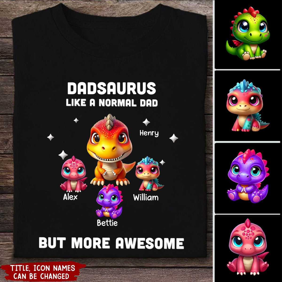 3D Dinosaurs Personalized Shirt, Father's Day Gift For Dad, For Grandpa