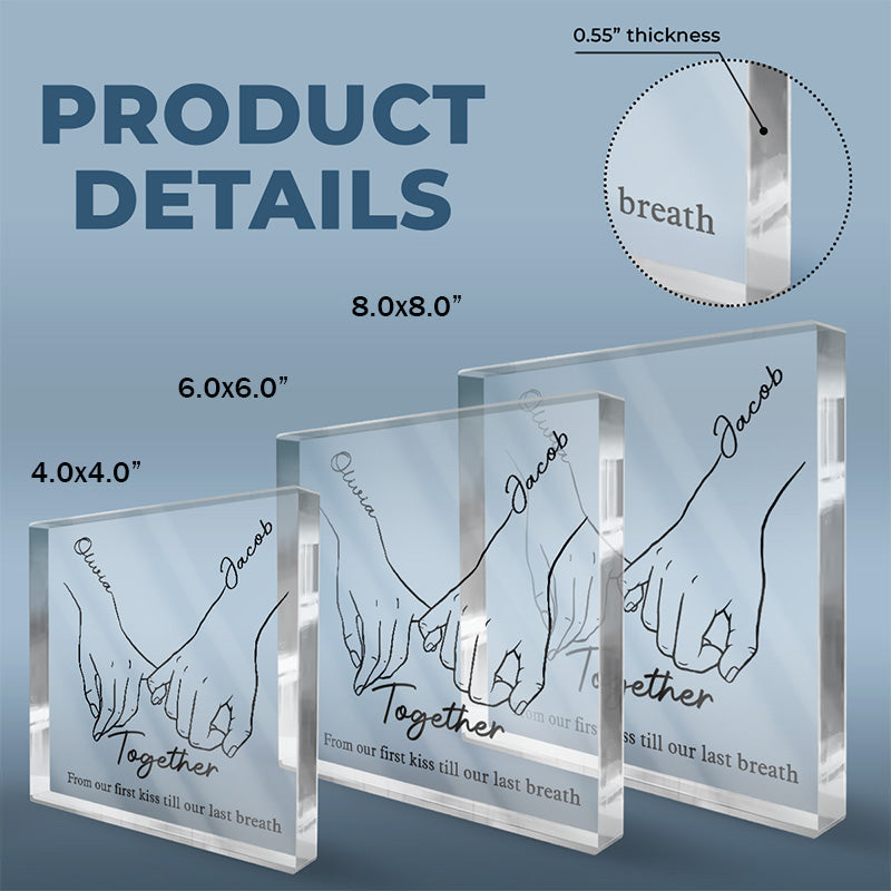 I Love You Forever & Always - Couple Personalized Square Shaped Acrylic Plaque