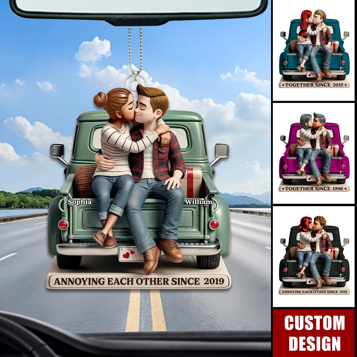 Couple On Truck Personalized Acrylic Ornament-Gift For Couple