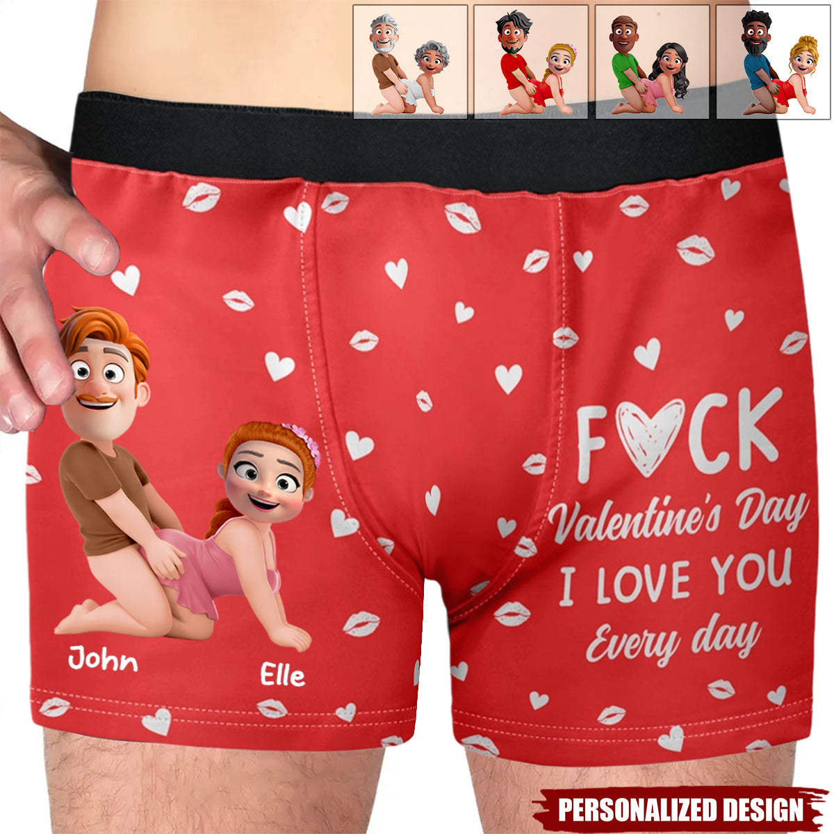 I Love You Every Day-Personalized Couple Men's Boxer Briefs