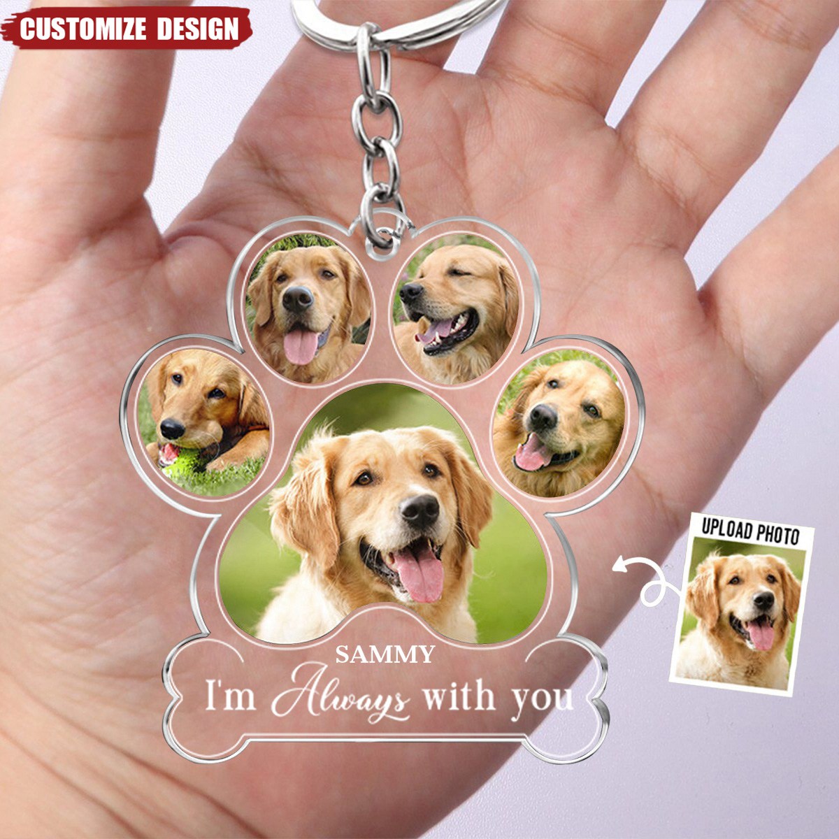 I Am Always With You - Memorial Personalized Dog Keychain