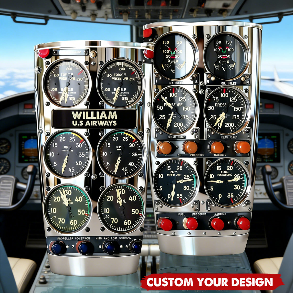 Aviation Control Panel - Personalized Aviation Tumbler