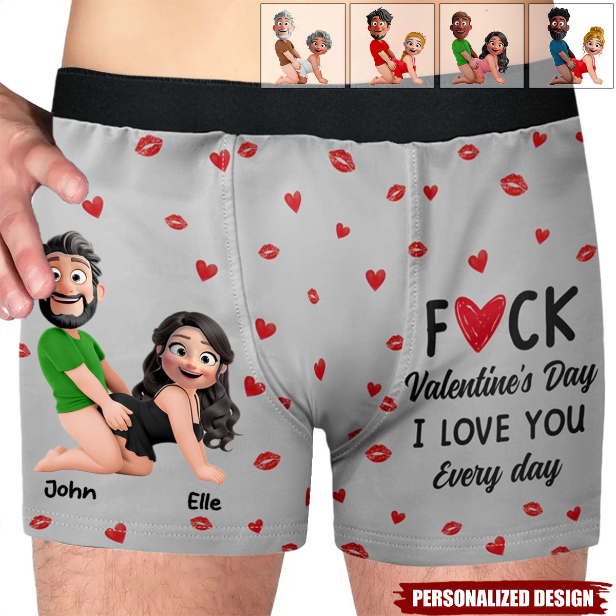 I Love You Every Day-Personalized Couple Men's Boxer Briefs