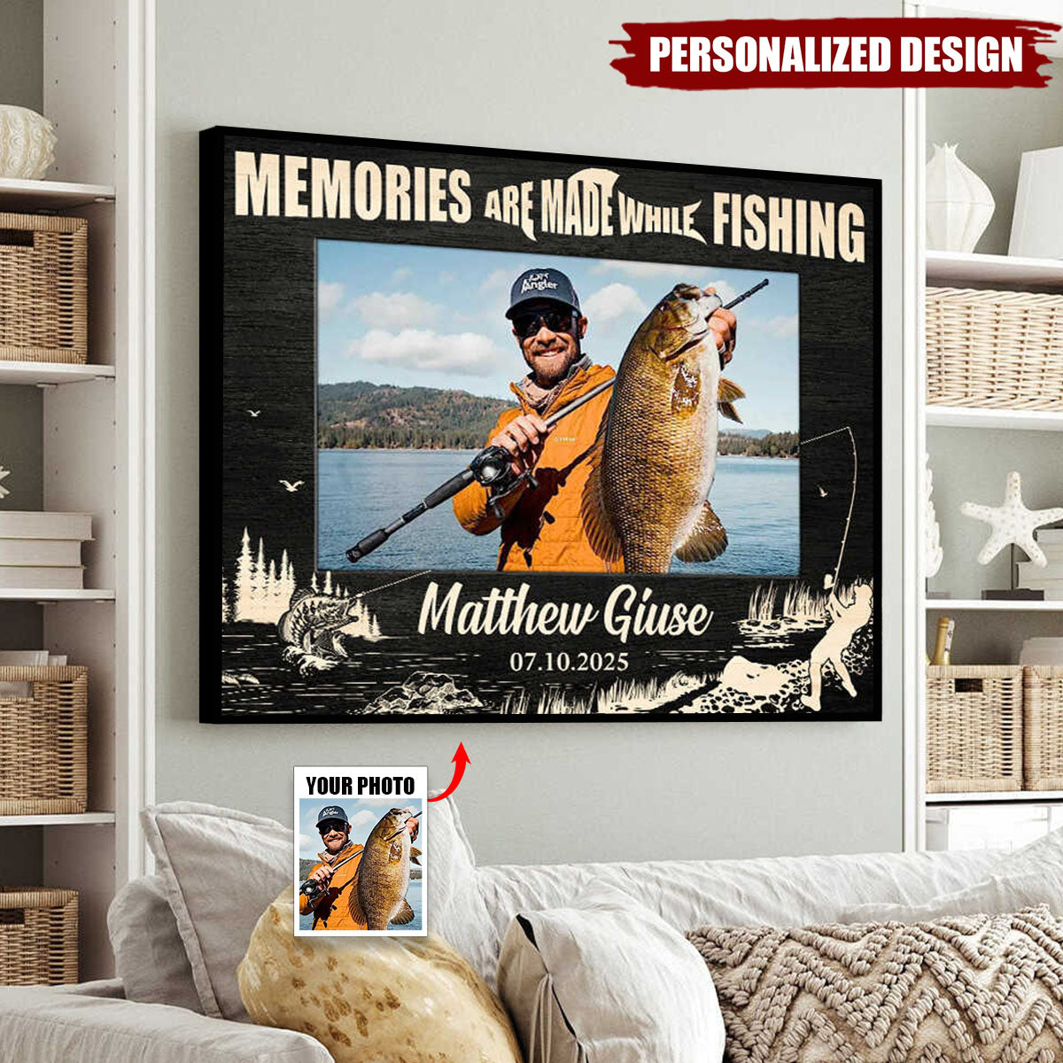 Personalized Fishing Memories Photo Poster-Best Gift For Fishing Men