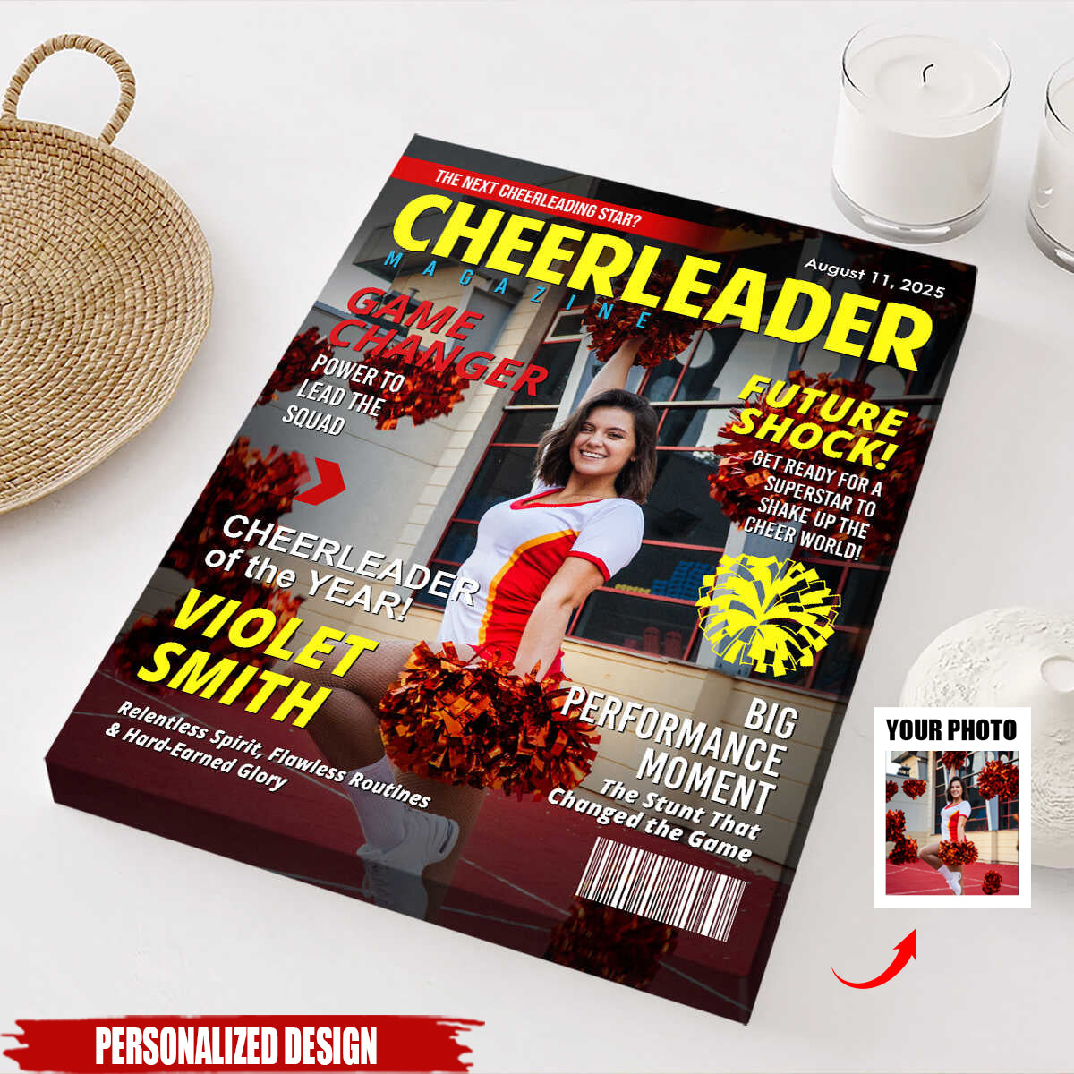 Custom Cheerleader Magazine Cover Poster, Gift For Cheerleader