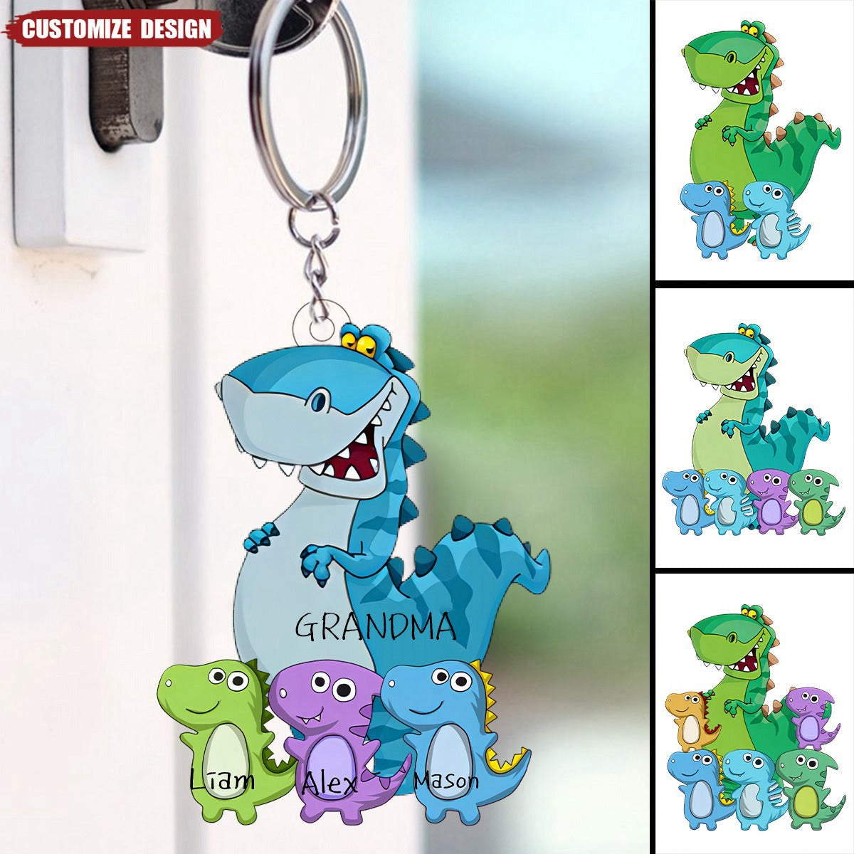 Grandma/Mom/Grandpa/Dad And Kids Personalized Keychain