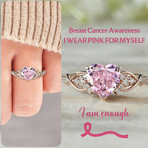 Breast Cancer Awareness Pink Diamond Ring