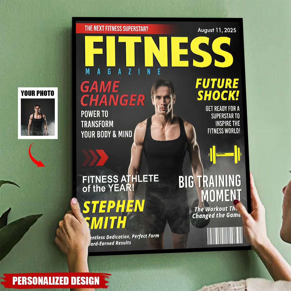 Custom Fitness Magazine Cover Poster, Gift For Fitness Lover