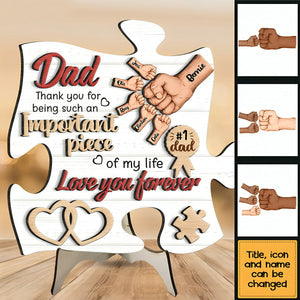 Gift For Dad Important Piece 2 Layered Separate Wooden Plaque