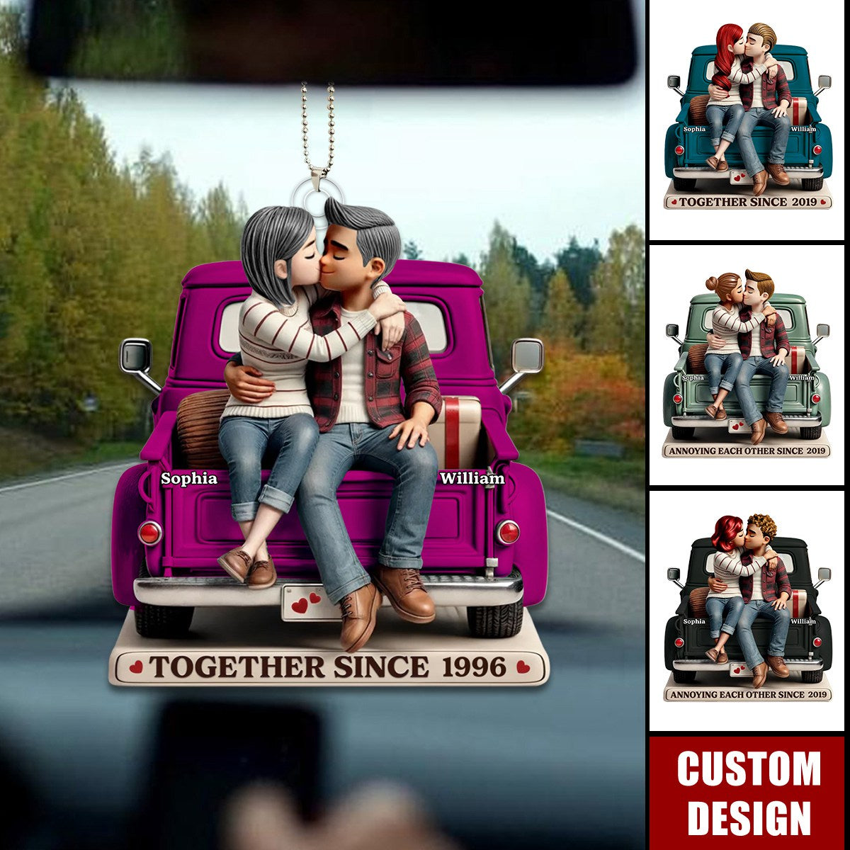 Couple On Truck Personalized Acrylic Ornament-Gift For Couple